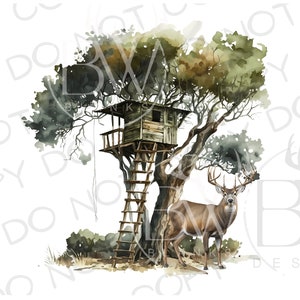 Deer Stand Sublimation PNG | Digital Download | Deer Hunting Sublimation PNG | Tree Stand PNG | Deer Hunter Sublimation png | Hunting Blind