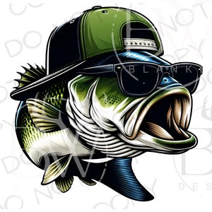 Bass Fish PNG | Digital Download | Large Mouth Bass Sublimation PNG | Fishing Sublimation PNG | Bass Fishing png | Fisherman png