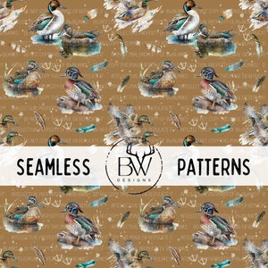 Duck Hunting Seamless Pattern | Digital Download | Hunting Seamless PNG |  Duck Seamless PNG| Duck Hunter Seamless Pattern