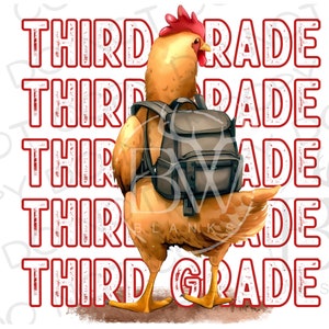 Back to School Chicken PNG | Digital Download | Chicken Sublimation PNG | Farm Sublimation png | School sublimation | Farm School png