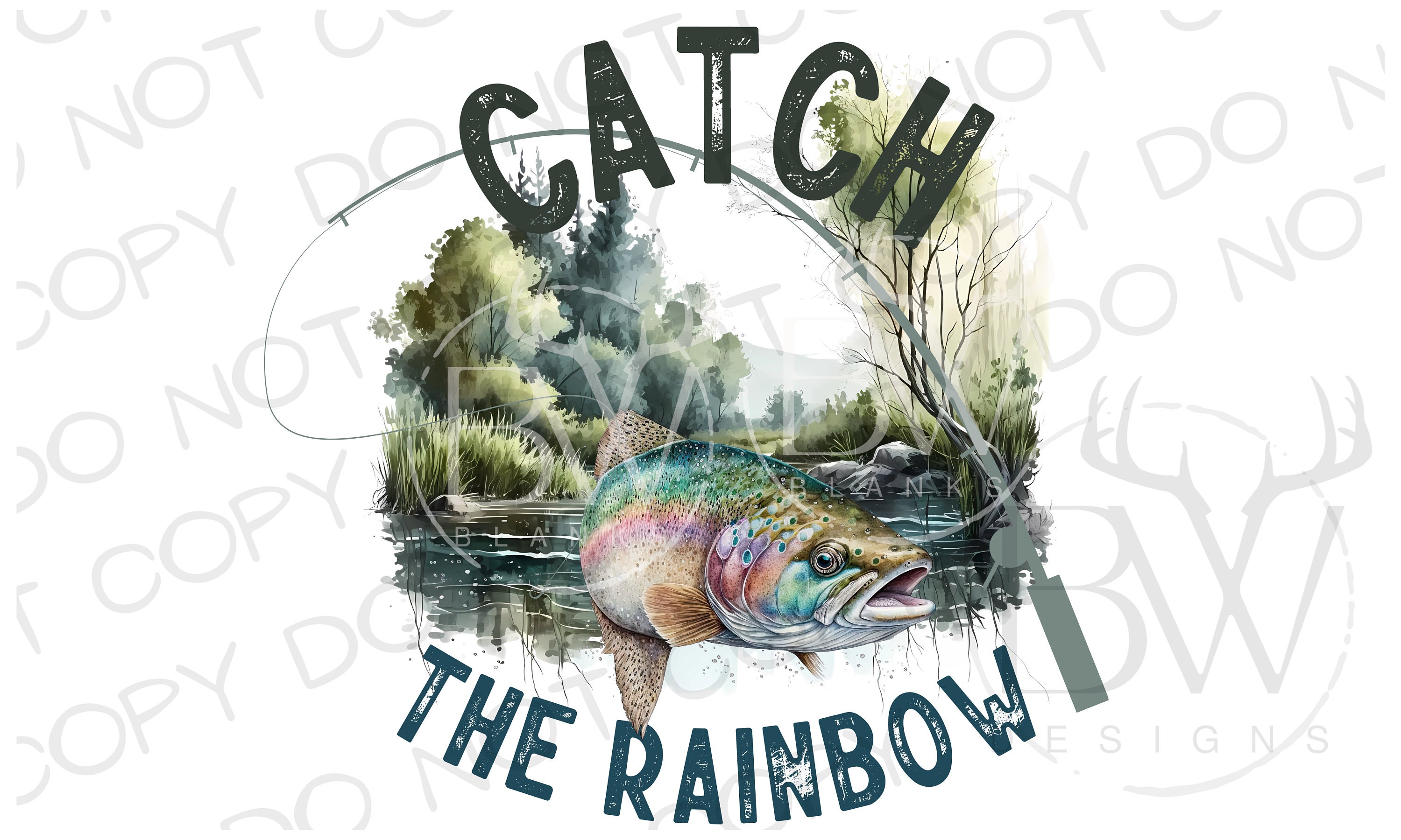 Rainbow Trout Sublimation PNG Digital Download Trout Fishing