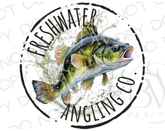 Freshwater Angling PNG | Digital Download | Fishing Sublimation PNG | Bass Fishing PNG | Bass Fishing Sublimation png | Fisherman