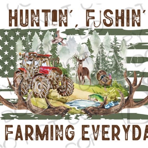 Jagd Fischen & Landwirtschaft PNG | Digitaler Download | Hirsch Jagd Sublimation PNG | Ente Jagd Sublimation png | Traktor Sublimation png