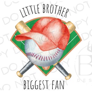 Little Brother Biggest Fan PNG / Descarga digital / Sublimación de béisbol PNG / Sublimación deportiva / Little Brother png / Béisbol png