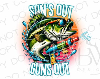 Summer Bass PNG | Digital Download | Bass Fishing Sublimation PNG | Bass Sublimation png | Summer Sublimation png | Fishing Sublimation png