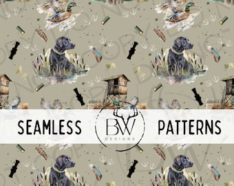 Duck Hunting Seamless Pattern | Digital Download | Hunting Seamless PNG |  Duck Seamless PNG| Duck Hunter Seamless Pattern