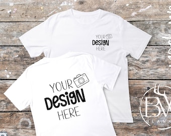 Front Back T-Shirt Mock-Up | Digital Download | White Shirt Mock Up | White T-Shirt Mockup