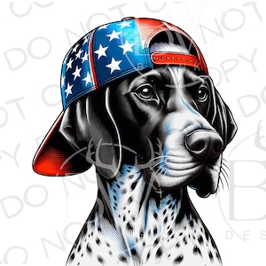 Chapéu Americano Ponteiro PNG | Download Digital | PNG de sublimação de cão de caça | 4 de julho Sublimação de cão de caça png | Quatro de Julho Dogpng
