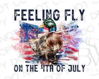 Gefühlsfliege am 4. Juli PNG | Digitaler Download | Entenjagd Sublimation PNG | Stockente Ente Sublimation PNG | Viertel des Juli als png
