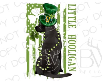 Little Hooligan PNG | St. Patrick's Day Sublimation PNG | Dog Sublimation png | Shamrock Sublimation png | St. Patrick's Day Dog png