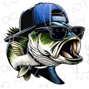 Bass Fish PNG | Digital Download | Large Mouth Bass Sublimation PNG | Fishing Sublimation PNG | Bass Fishing png | Fisherman png