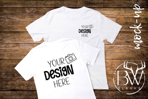 Front Back T shirt Mock up Digital Download White Shirt Mock up