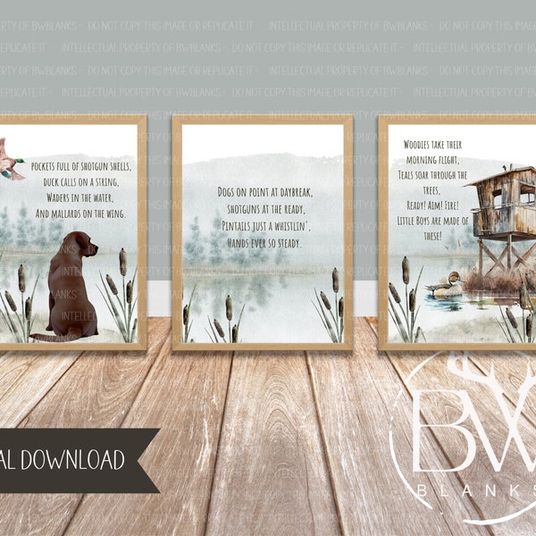 Duck Hunting Nursery Print | Deer Hunting Nursery Art | Mallard Duck Art Print | Hunting Wall Art | Printable Wall Art | Digital Download