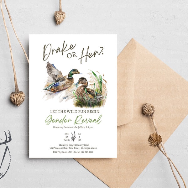 Duck Hunting Gender Reveal Invitation Etsy Australia