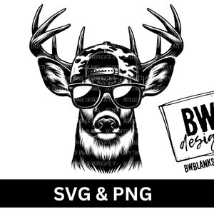 Weißwedel Buck SVG | Digitaler Download | Hirsch jagen SVG | Weißwedelhirsch Sublimation PNG | Hirsch Jäger png | Weißwedel png | Jagd png