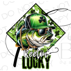 Reelin' Lucky PNG / Sublimazione del giorno di San Patrizio PNG / Sublimazione della pesca al persico png / Sublimazione della pesca PNG / Sublimazione del giorno di San Patrizio png