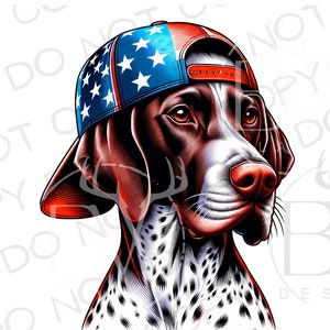 Chapéu Americano Ponteiro PNG | Download Digital | PNG de sublimação de cão de caça | 4 de julho Sublimação de cão de caça png | Quatro de Julho Dogpng