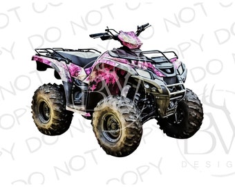 Pink Camo Four Wheeler PNG / Sublimación de cuatro ruedas png / Sublimación ATV png / Sublimación offroad png / 4 ruedas png / ATV png