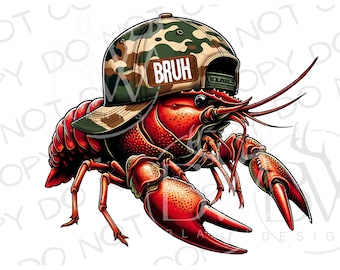 Bruh Crawfish PNG | Digital Download | Crawfish Sublimation png | Bayou Sublimation | Crawfish Clipart | Bayou Crawfish PNG | Bayou png