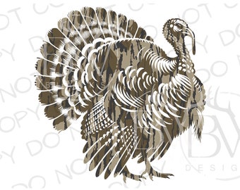 Camo Turkey PNG | Digital Download | Turkey Hunting Sublimation PNG | Hunting Sublimation | Camo Sublimation PNG | Turkey png