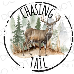 Chasing Tail PNG / Descarga digital / Sublimación de caza de ciervos PNG / Ciervo PNG / Sublimación de cazador de ciervos png / Perro de caza png