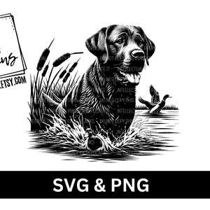 Labrador jachthond SVG | Digitale download | Eend jacht SVG | Jachthond sublimatie PNG | Duck Hunter png | Laserbestand