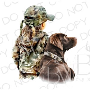 Kleines Mädchen Jäger PNG | Digitaler Download | Aquarell Jäger PNG | Camo Jagd Sublimation PNG | Jagd Sublimation | Mädchen Jagd png