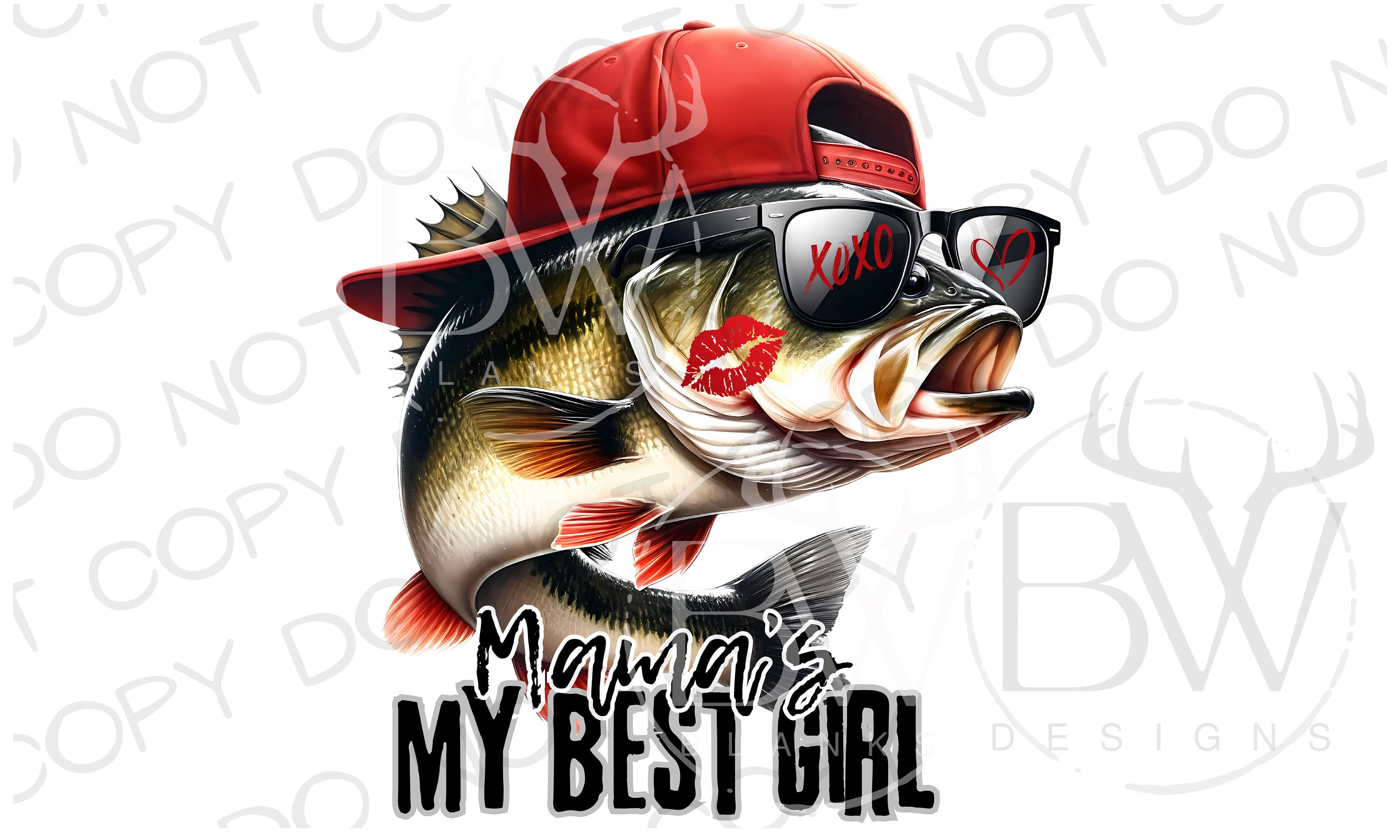 Valentine Bass PNG Fishing Sublimation PNG Bass Fishing