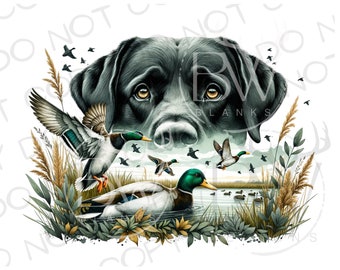 Labrador Hunting Dog PNG | Digital Download | Duck Hunting Sublimation PNG | Hunting Dog Sublimation png | Duck Hunter Sublimation png