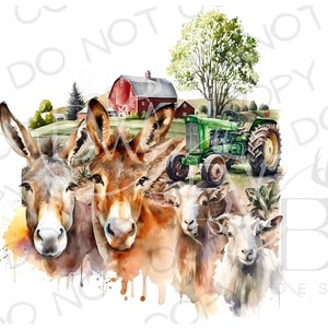Bauernhof Sublimation PNG | Digitaler Download | Bauernhof Sublimation | Esel Sublimation PNG | Ziege Sublimation png | Mule Sublimation png