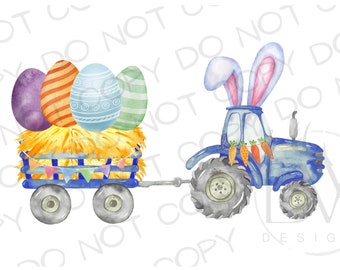 Easter Tractor Sublimation PNG | Digital Download | Tractor Sublimation PNG | Farm Sublimation png | Easter Sublimation PNG