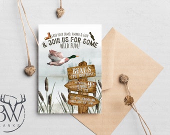 Duck Hunting Birthday Invitation | Printable Mallard Duck Invitation | Hunting Birthday Invitation | Duck Hunting Birthday Printable