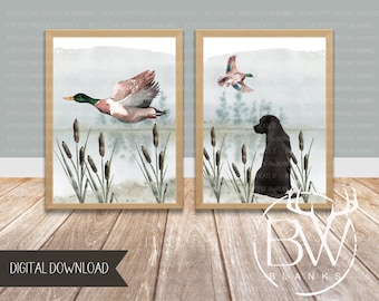 Duck Hunting Nursery Print | Duck Hunting Nursery Wall Art | Mallard Duck Print | Hunting Wall Art | Printable Wall Art | Digital Download