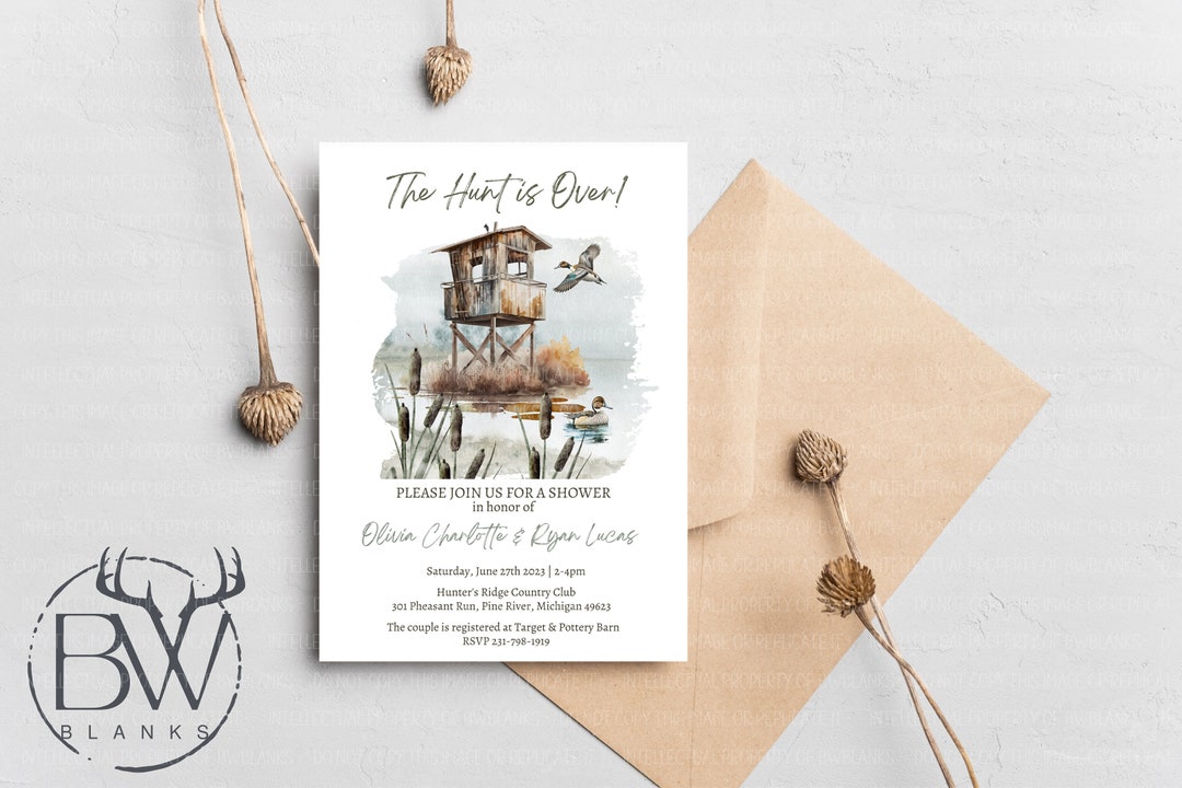 Duck Hunting Bridal Shower Invitation Printable Mallard Duck Invitation