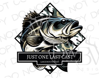 Camo Bass PNG / Descarga digital / Sublimación de lubina de boca grande PNG / Sublimación de pesca PNG / Pesca de lubina png / Pescador png