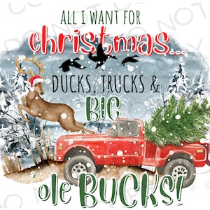 All I Want For Christmas PNG | Digitaler Download | Weihnachten Hirsch Jagd PNG | Hirsch Sublimation PNG | Weihnachten Sublimation | Jagd png
