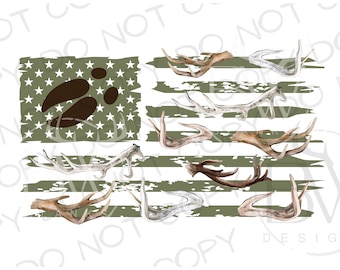 Hjorthornsflagga PNG | Digital nedladdning | Hjortjaktsublimering PNG | Trädstativ PNG | Hjortjägaresublimering PNG