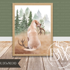 Hunting Dog Nursery Print | Shed Hunter Art Print | Woodland Nursery Decor | Hunting Wall Art | Printable Wall Art | Digital Download