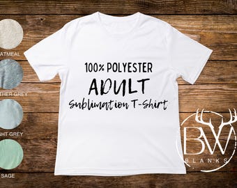 100% Polyester ADULT Sublimation Shirt | Colored Sublimation Shirt | Blank Sublimation Shirts | Sublimation Blanks