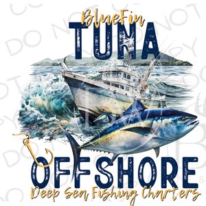 Bluefin Tuna Sublimation PNG | Digital Download | Fishing Sublimation PNG | Saltwater Fishing PNG | Saltwater Sublimation png | Tuna png