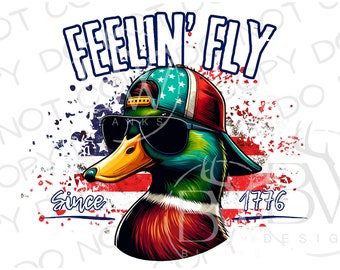 Feelin' Fly Mallard PNG / Download digitale / Sublimazione di caccia alle anatre PNG / Sublimazione di caccia alle anatre del 4 luglio png / Sublimazione della caccia alle anatre del 4 luglio png