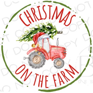 Christmas on the Farm PNG | Digital Download | Tractor Sublimation PNG | Farm Sublimation PNG | Christmas Sublimation | Sublimation designs