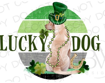 Lucky Dog PNG | St. Patrick's Day Sublimation PNG | Dog Sublimation png | Shamrock Sublimation png | St. Patrick's Day Dog png