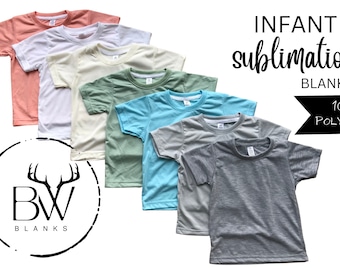 100% Polyester INFANT Sublimation Shirt | Kids Colored Sublimation Shirt | Kids Blank Sublimation Shirts | Kids Sublimation Blanks