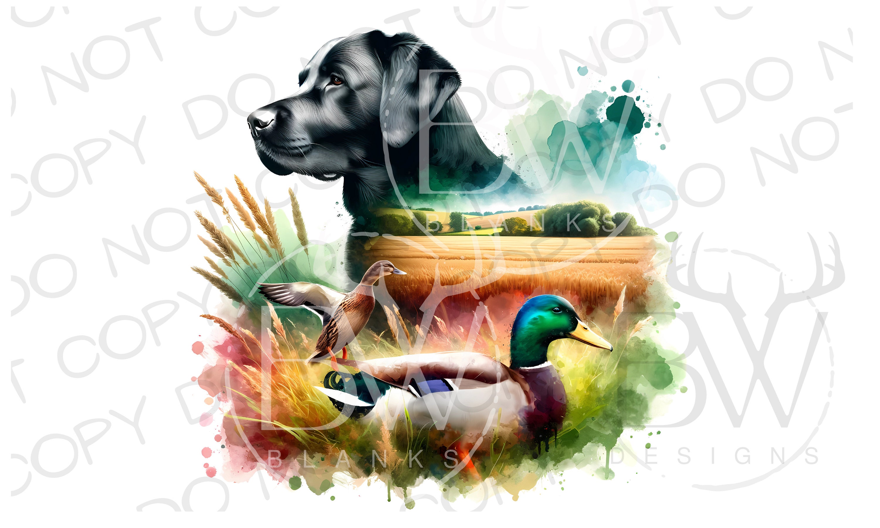 Black Labrador Sublimation PNG | Digital Download | Duck Hunting Dog ...