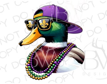 Mardi Gras Duck PNG | Mardi Gras Sublimacja PNG | Polowanie na kaczki Sublimacja png | Mardi Gras Polowanie Sublimacja | Mardi Gras Duck