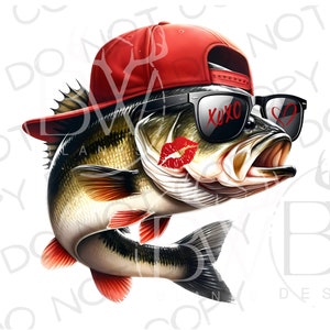 Valentine Bass PNG | Angeln Sublimation PNG | Barsch Angeln Sublimation png | Angeln Valentine Sublimation PNG | Valentinstag png