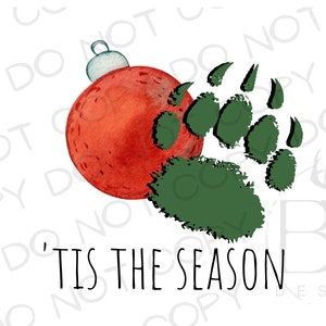 Christmas Bear Paw PNG | Digital Download | Christmas Bear PNG | Bear Sublimation PNG | Christmas Sublimation | Sublimation designs