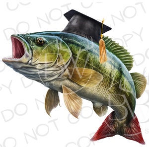 Bass Fishing Graduation PNG | Digital Download | Graduation Sublimation PNG | Fishing Sublimation | Bass Fishing Sublimation