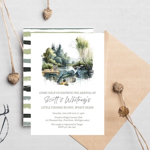 Fishing Baby Shower Invitation | Printable Fishing Invitation | Fishing Baby Shower Invitation | Fishing Printable Invitation